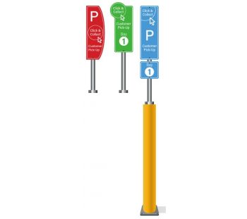 Spring Return Bollard - Dedicated Parking Click and Collect or Pick up Zone