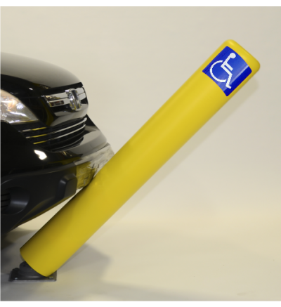 Spring Return Disabled Bollard - 1.3m Safety Yellow